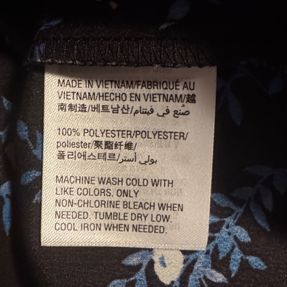 Maison Jules Black Blouse with Blue and Yellow Floral - Picture 8 of 8